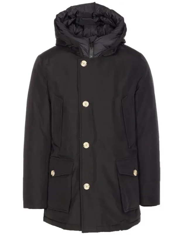 Parka With Frontal Zip And Buttons Closure, Long Sleeves, Pockets With Button Closure