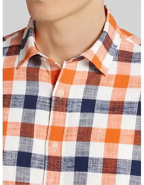 Modern Fit Plaid Button Up Shirt
