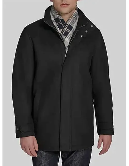 Wool Blend Walking Coat With Scarf