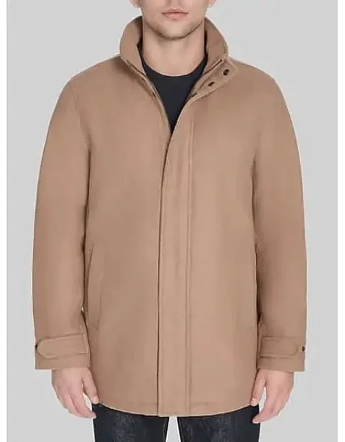 Wool Blend Walking Coat With Scarf