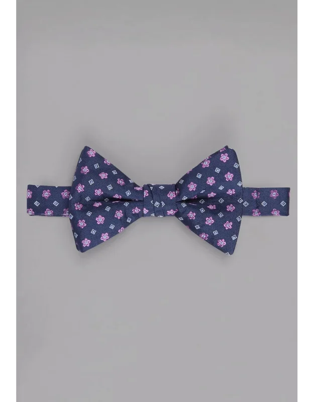 Flowers & Squares Pre-tied Bow Tie