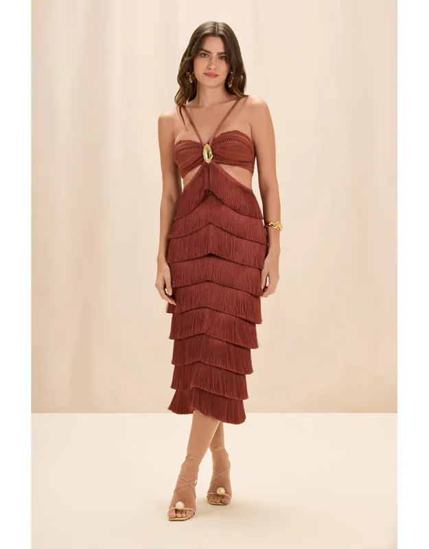 Amber Fringe Midi Dress