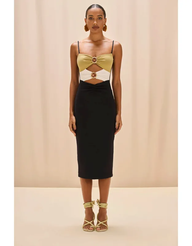 Knit Cut Out Midi Dress