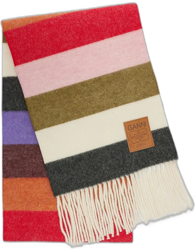 Mixed Wool Knit Scarf