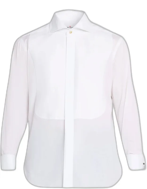 Cotton Pique Bib-front Dress Shirt