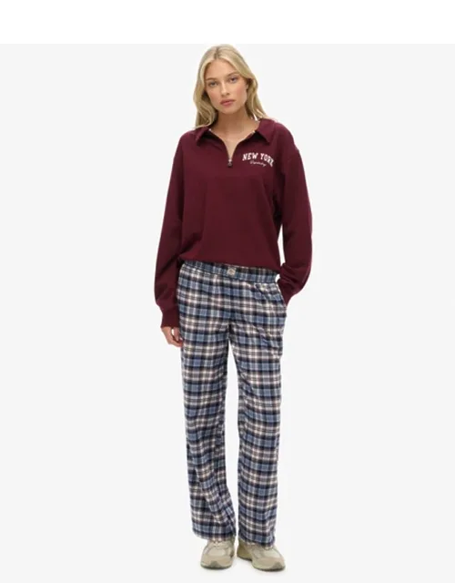 Cotton Check Elastic Trousers
