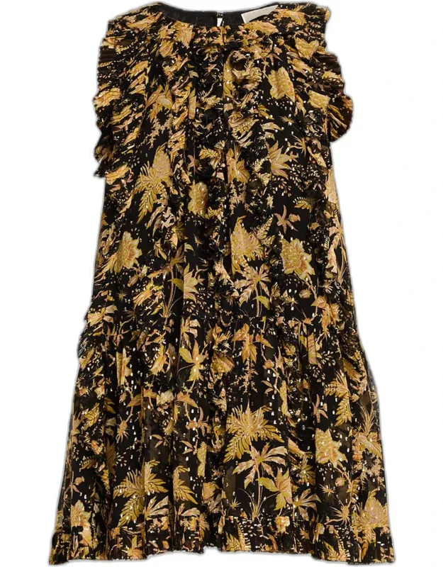 Cascading Ruffle Mini Dress