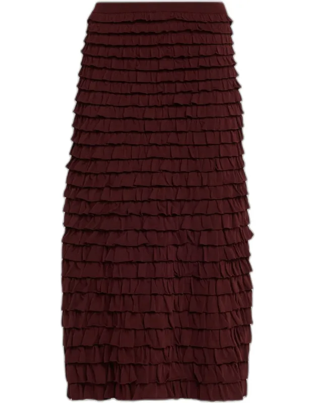 Ruffled Midi Skirt