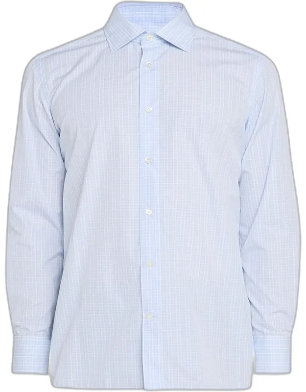 Cotton Petite Plaid Classic-fit Sport Shirt