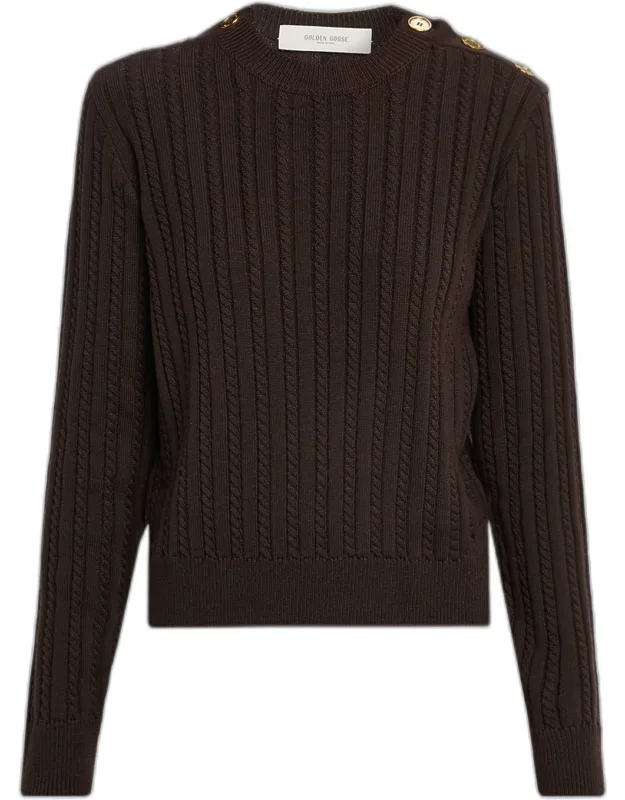 Cable-knit Button Sweater