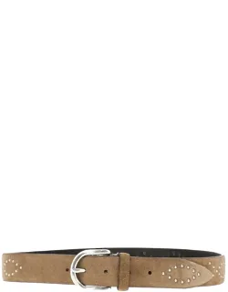 Suede Leather Belt With Studs