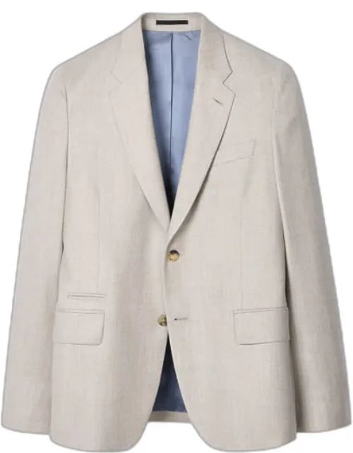 Tailored-fit Overdyed Wool-cashmere Flannel Blazer