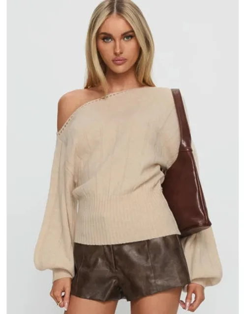 Off Shoulder Rib Jumper