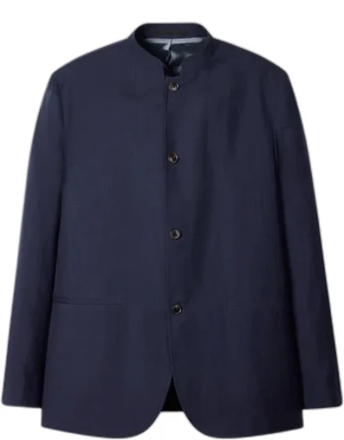 Wool And Linen-blend Collarless Jacket