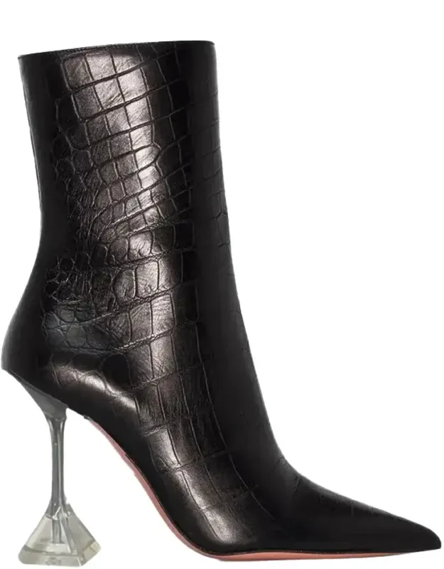 Giorgia 95mm Croc Leather Mid-calf Boots