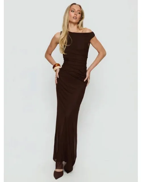 Krystyna Off Shoulder Ruched Maxi Dress