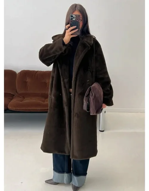 Longline Faux Fur Coat