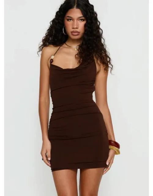 Korella Beaded Halter Mini Dress