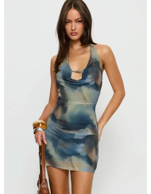 Halter Plunge Mini Dress