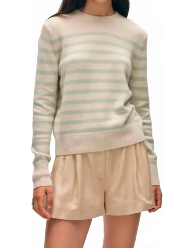 Cashmere Striped Crewneck Top