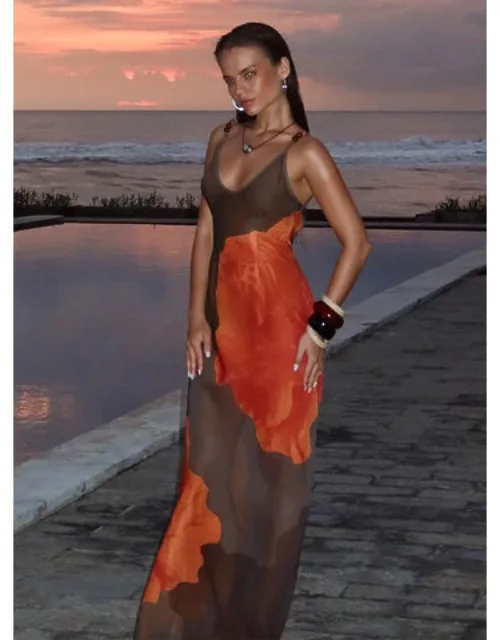 Carita Sheer Chiffon Maxi Dress
