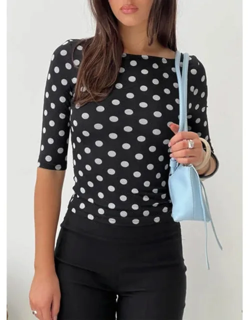 Venna 3/4 Sleeve Boat Neck Top