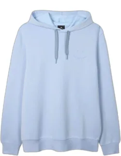 Light Blue Embossed 'happy' Hoodie