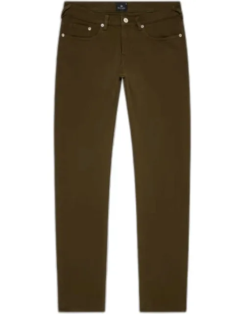 Tapered-fit Garment-dyed Organic Cotton-stretch Jeans