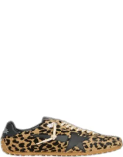 Marathon Speed Low-top Sneakers With Leather Accents And Rubber Outsole
