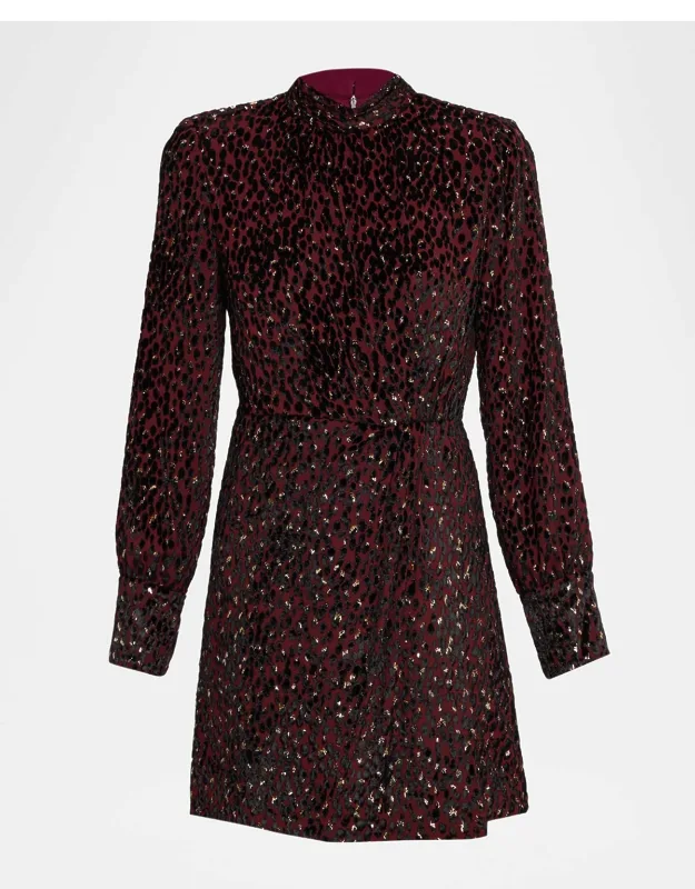 Printed Long-sleeve Mini Dress