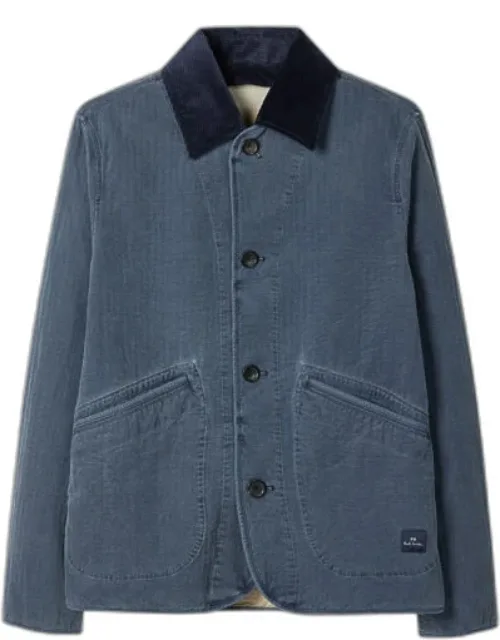 Washed Indigo Self-quilted Cotton Jacket