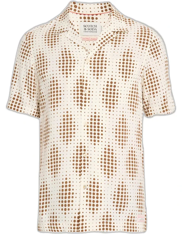 Geometric Circle Camp Shirt With Pocket