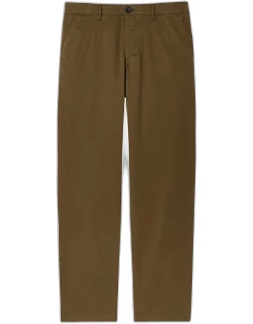 Tapered-fit Khaki Stretch-cotton Chinos