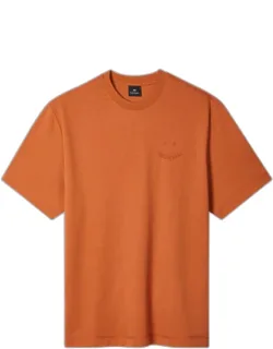 Casual-fit Embossed 'happy' T-shirt
