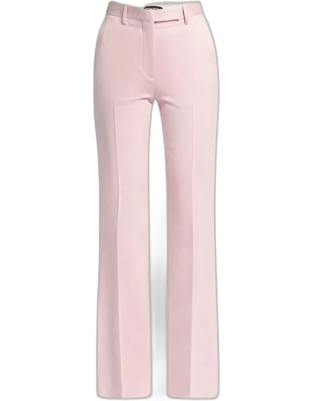 Satin Straight-leg Tailored Pants