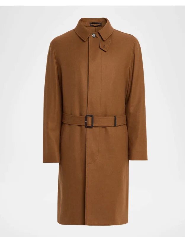 Balmacaan Wool Coat