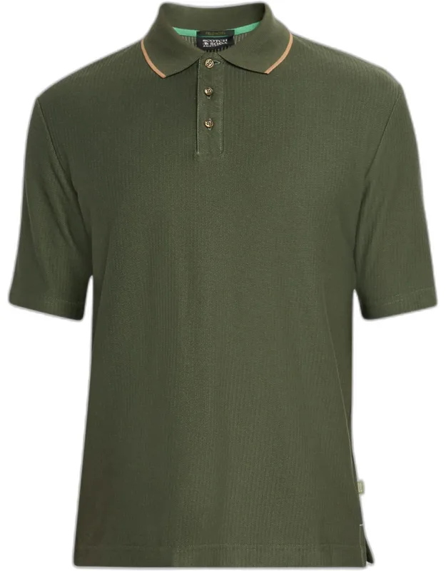 Cotton Micro-chevron Classic Fit Polo Shirt