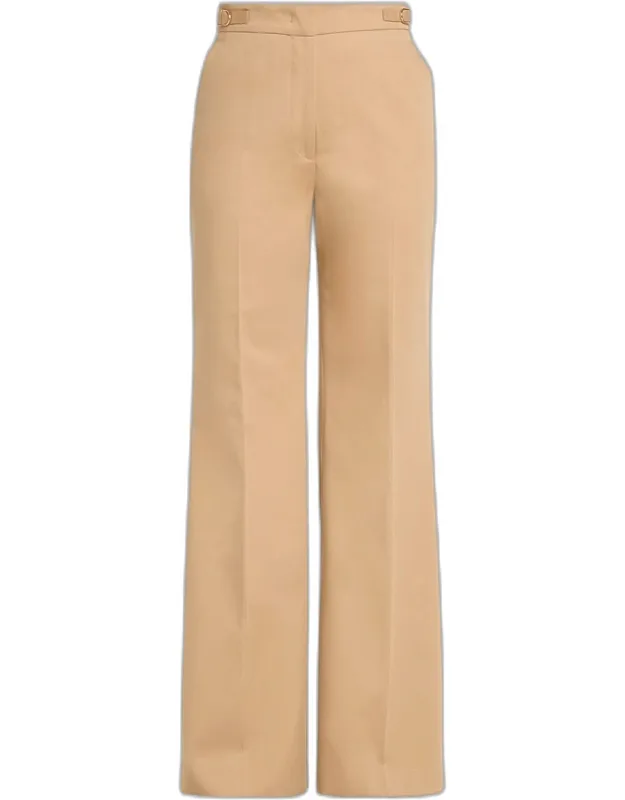 Cotton Twill Flare Pants