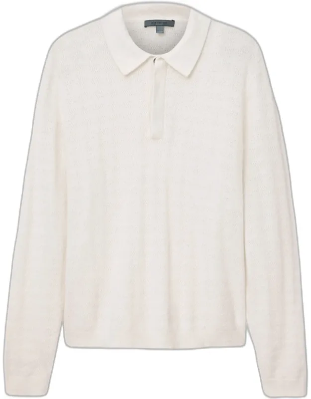 Macra Cashmere And Cotton Houndstooth Jacquard Polo Shirt