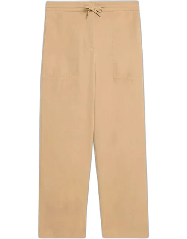 Cotton-cashmere Straight-leg Pull-on Pants