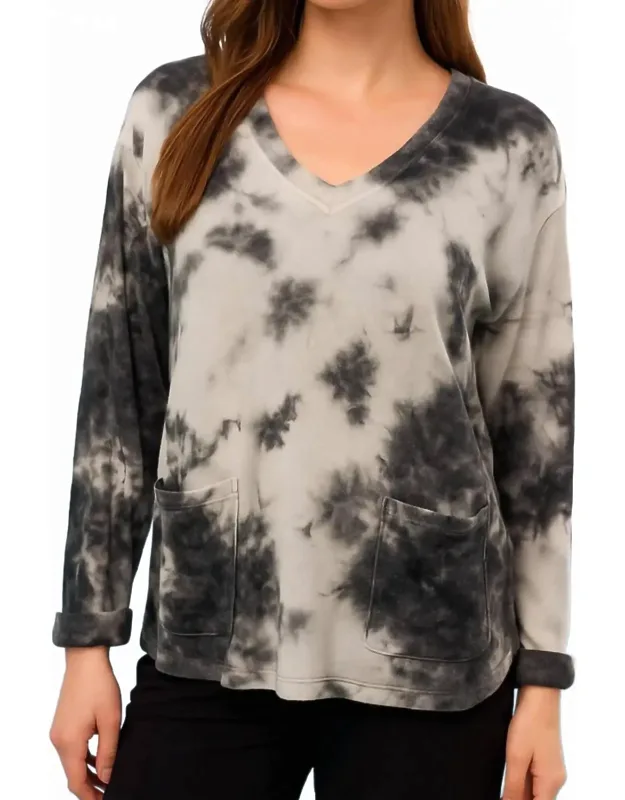 Tie Dye V Neck Top