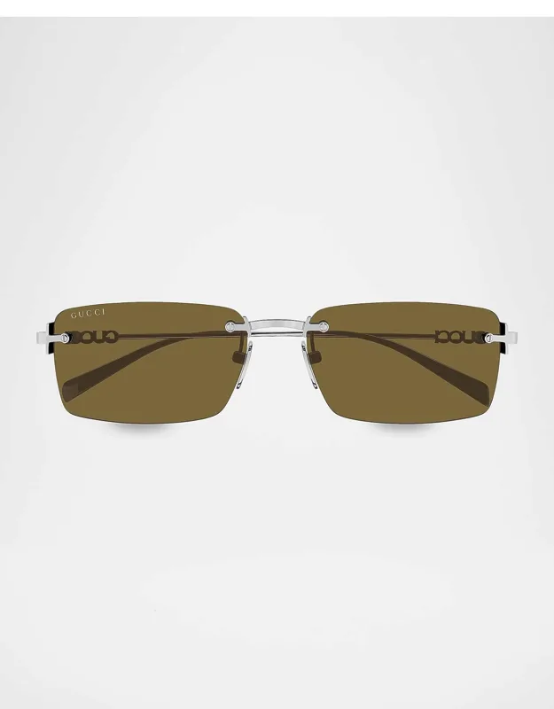 Block 56mm Rimless Rectangular Metal Sunglasses
