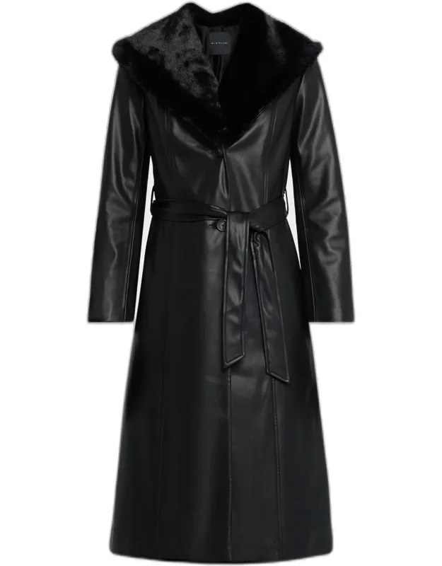 Vegan Leather Trench Coat