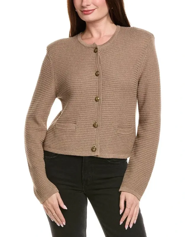 Textured Crop Cashmere-blend Jacket