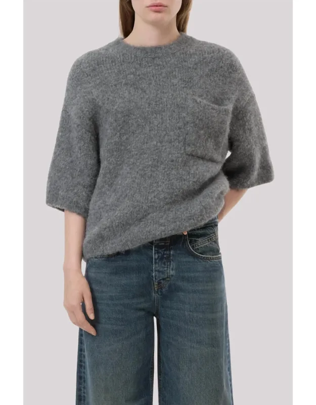 Crew Neck Short Sleeve Sweater
