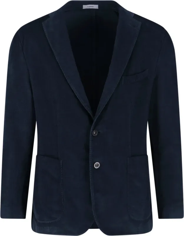 Single-breasted Blazer In Striped Velvet