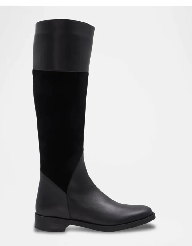 Mixed Leather Riding Boots