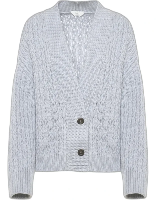 Cashmere Cable-knit V-neck Cardigan