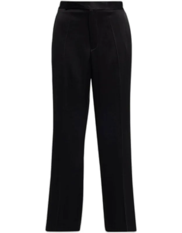Straight-leg Crepe Back Satin Pants