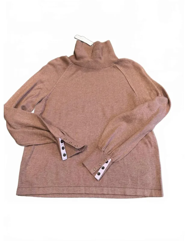 Snap Cuff Turtleneck Sweater